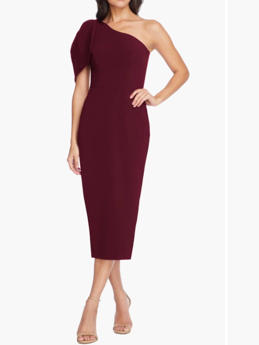 Dress the Population Tiffany One Shoulder Midi Dress M